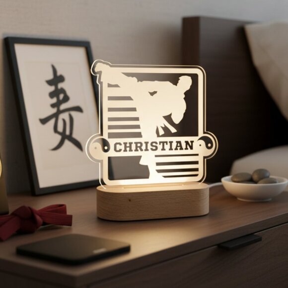 Personalized Martial Arts LED Night Light – Fun Karate Room Decor - Picture 8 of 8